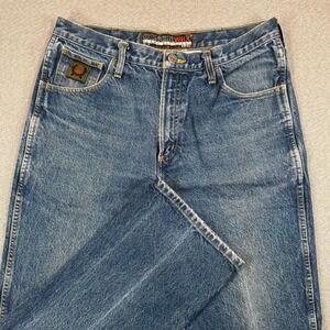 Cinch WRX FR Flame Resistant Work Jeans Mens 34x30 Blue Green Label